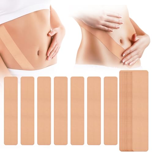 100Pcs Tummy Tape Precut Belly Tape for Tummy Lift Invisible Lifting Tape Body Control Strips for Sagging Skin Saggy Loose Skin Flat Stomach