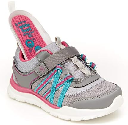 Stride Rite Girls Jacki Athletic Running Shoe, Grey/Pink, 10 Little Kid | Image 1
