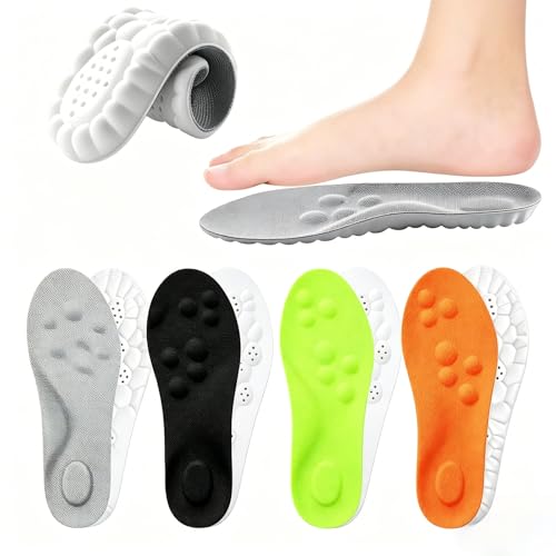 Genérico Plantillas Memory Foam Plantilla Fascitis Plantar 4 Pares Plantillas Pies Planos para Mujer y Hombre Insoles Pies Cavos Palmilhas Transpirables para Zapatillas Deportes Trabajo Botas