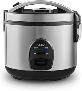 Simeo Rice Cooker with Steamer Basket for Even Cooking Automatic Hot Keeping 2 kg of Cooked Rice – Steam Valve – Condensat…
