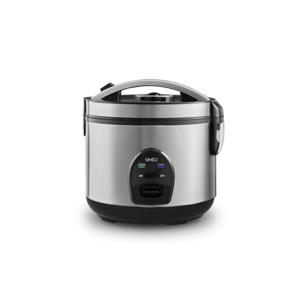 SIMÉO Cuiseur à Riz - Avec Panier Vapeur, cuisson homogène - Maintien au Chaud Automatique - 2 kg de Riz Cuit - Valve Vapeur - Collecteur de Condensation - Inox