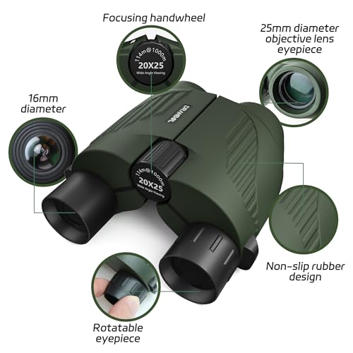 Image of 20X25 Small Binoculars for Adults and Kids, Large Eyepiece Binoculars for Bird Watching Easy Focus, Pocket High Powered Opera Glasses for Concert, Cruise Ship, Travel Must Have