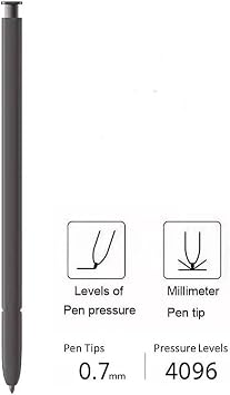 S24 Ultra S Pen for Samsung Galaxy S24 Ultra All Versions,Stylus Touch S Pen 0.7mm Pen Tips,4096 Levels of Pressure (Black)