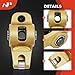 A-Premium 16Pcs Gold Aluminum Engine Roller Rocker Arms 1.7 Ratio, 7/16