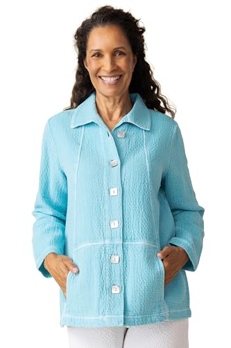 Habitat Clothes Sunwashed Jacquard Cotton Jacket Malibu
