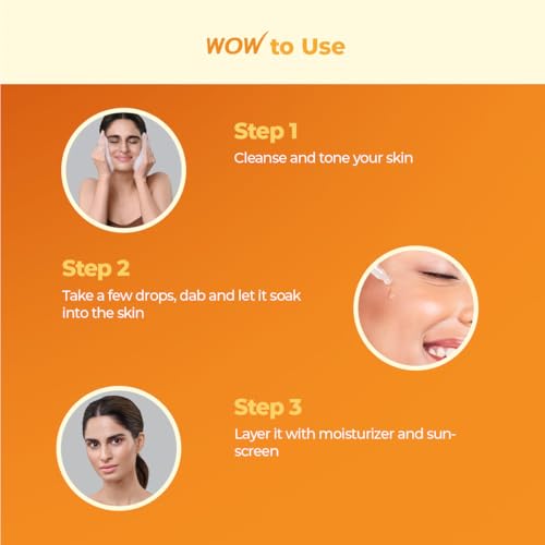 Image of WOW Skin Science Brightening 20% Vitamin C Face Serum | Boost Collagen and Elastin for Anti aging, Skin Repair | For Dark Circles, Fine Lines | Glowing Skin | Hydrates | 15 ml | Pack of 2