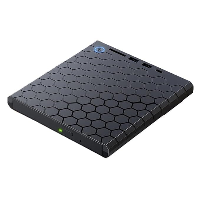 USB 3.0 Type C External CD DVD RW Drive 8MB DVD Writer Black Plastic Disc Super Drive Drive Player USB3.0 HUB Portable CD DVD Burner TF Reader for PC Laptop Tablet.