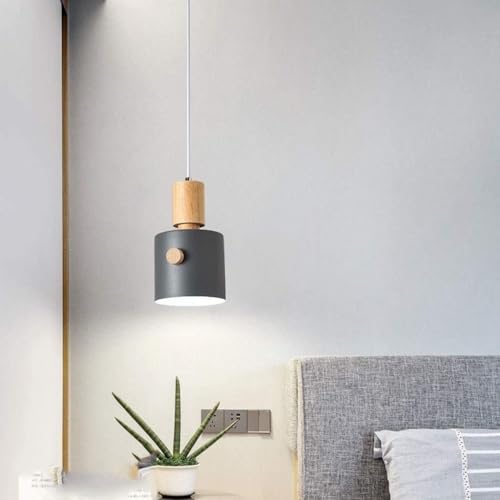 Lámparas colgantes techo Aron Woodcraft de una luz en madera natural 3