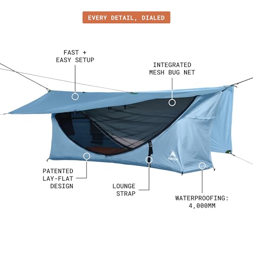 Image of Haven Tents Lay Flat Hammock Tent - Waterproof Camping Hammock with Mosquito Net, Insulated Pad and Rainfly - Haven Tent, Haven XL, Haven Safari