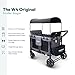 WONDERFOLD W4 Original Stroller Wagon (4 Seater) - Collapsible Wagon Stroller with Seats with 5-Point Harnesses, Easy Access Zipper Door, and Removable Sun Canopy, Gray
