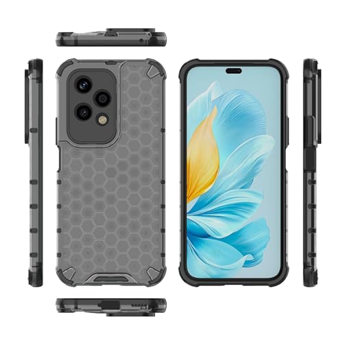 Jiajihua Compatible with Honor 200 Lite Cover,Compatible with Honor 200 Lite 5G Camera Protection Anti-Drop【Hard PC+TPU】 2 in 1 Phone Case Black