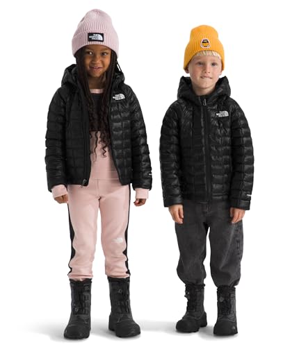 The North Face Kids' Thermoball Hooded Jacket High-Loft Insulation, Ripstop Fabric, 3 Piece Hood, Chin Guard, TNF Black, 6 - image 1