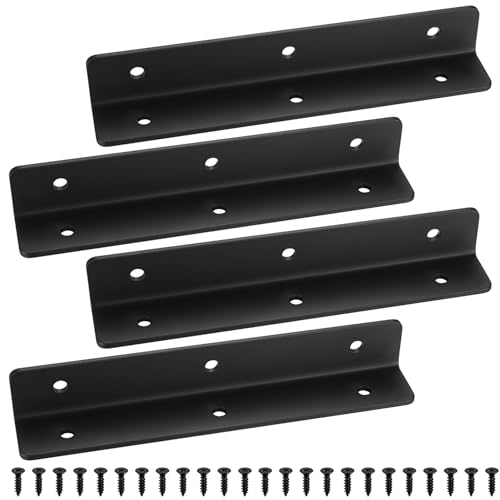 Conector de Ángulo en L, Pack de 4, Escuadra de Ángulo Perforada 90 Grados, Refuerzo Sólido para Madera, para Reforzamientos, Reparaciones, Armarios, Mesas, Mobiliario - 190x30x30mm