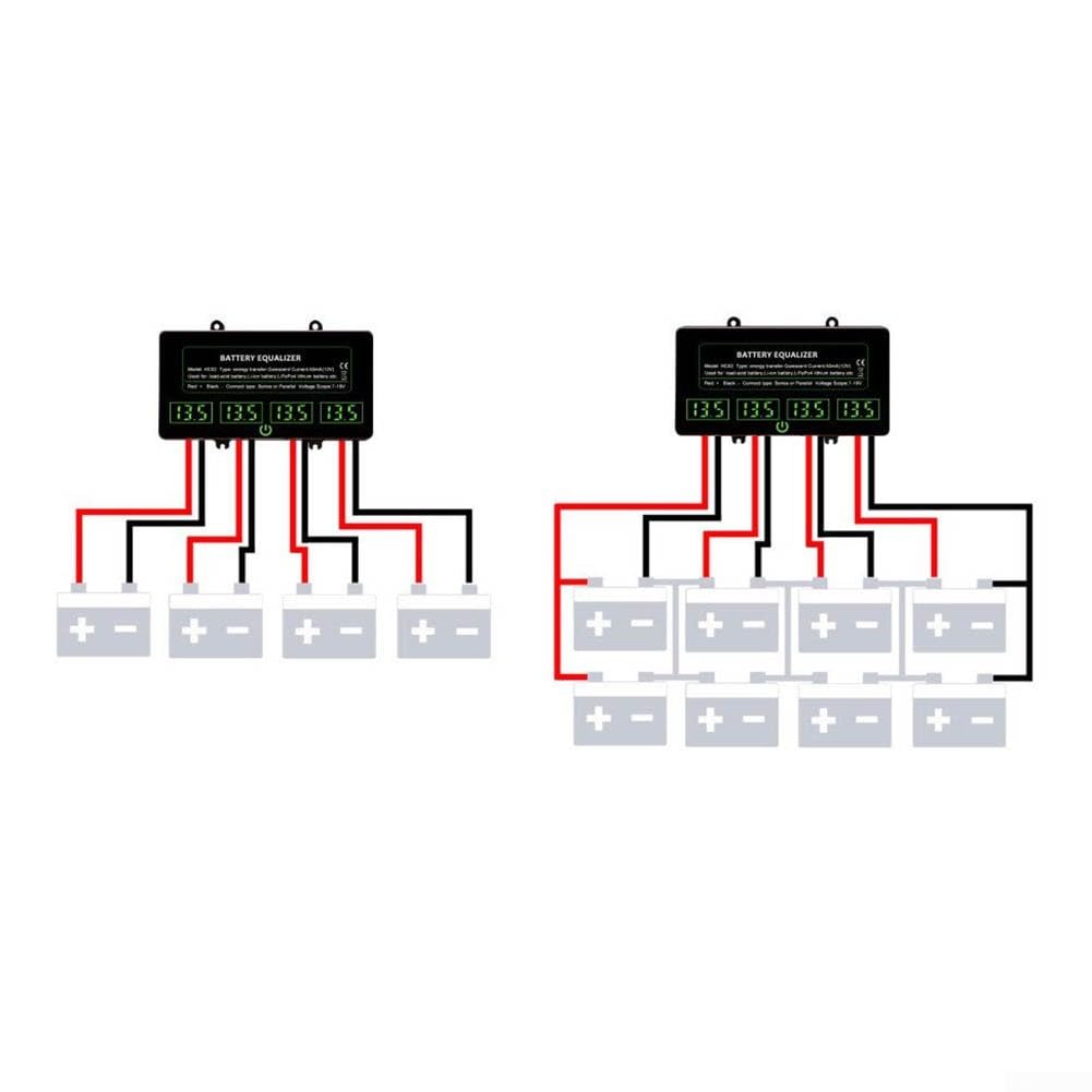 HC01 Touch Balancer Equalizer 24 V pour 2 x 12 V plomb-acide et pour batteries Lifepo4 avec protection contre l'inversion de polarité 70 x 70 mm (HC01-SW)