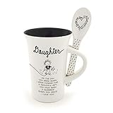 Enesco Children of The Inner Light Daughter Coffee Mug and Spoon Set, 2 Piece, White