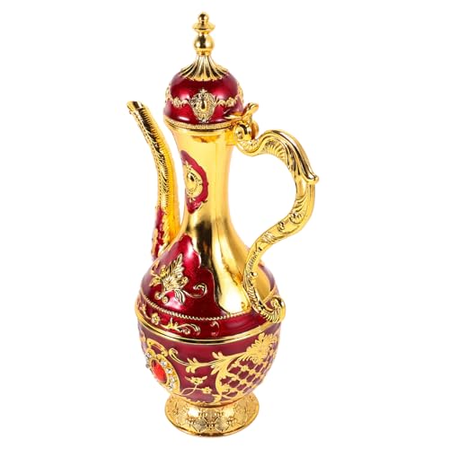 Gatuida Cafetera De Estilo Europeo Para Vino Cafetera Vintage Cafetera Para Mujer De Hierro Forjado Color Rojo