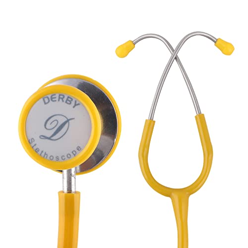 Image of Dr. Tech Cardiology AL Stethoscope Heart Beat Monitoring Chest Piece Medical Instrument for Doctors, Nurses (Yellow)