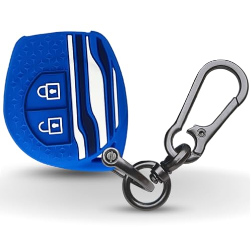 Image of KEYCEPT Tristar Key Cover for Suzuki Swift, Dzire, Ertiga, Baleno, Grand Vitara, Celerio, WagonR, Brezza, Scross, Fronx, Jimny, Ignis (2 Button Remote Key )(Type 1, Blue)