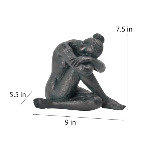 Estatua de Bailarina de Yoga de Resina Moderna 9 x 5.5 x 7 pulg miniatura 5