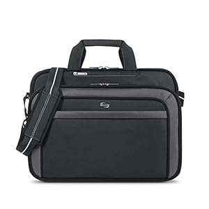 Solo New York Empire 17.3-Inch Laptop Briefcase, TSA Friendly, Black/Grey