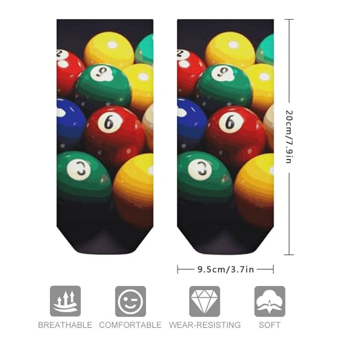 Color Billiards Cotton Socks for Women Men Ankle Socks Athletic Sock Low Cut Socks Soft Boot Sock for Work2