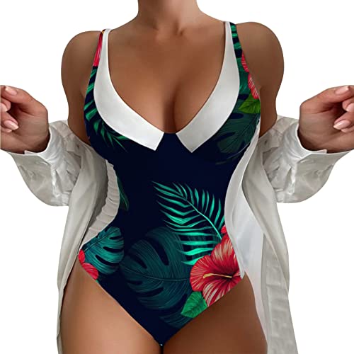 Bikinis para mujer con escote en V profundo y ajuste firme XXL verde