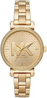 Michael Kors Damenuhr Sofie, Dreizeiger Uhrwerk, 36mm Gold Edelstahlgehäuse mit Edelstahlarmband, MK4334