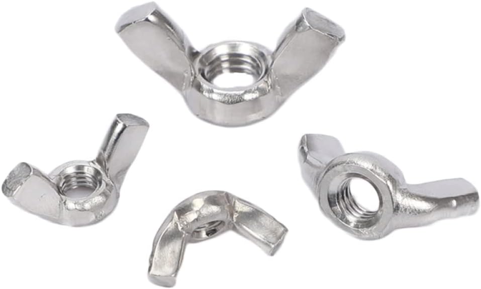 Wing Nuts,Hand Nuts,Butterfly Nut Butterfly Wing Nuts Stainless Steel Wing Head Thumb Screws Screw Nuts Hand Tighten Nut Wing Nuts (Color : M6 5PCS) (Color : M6 5PCS)