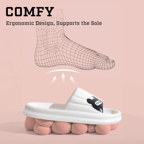 Cloud Slides for Women Men Bear Pillow Slippers Non Slip Shower Bath Platform Foam Sandals for Indoor Outdoor House Pool2