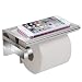Produktbild Worldwell Wand montiert selbstklebend Badezimmer Papier-304 poliert WC-Rolle Aufbewahrung mit Mobiltelefonen Halterung Ständer, Edelstahl Stahl, Silber