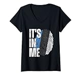 Photo Gallery donna it s in me estonia bandiera impronte digitali estone patrimonio maglietta con collo a v Photo Gallery donna it s in me estonia bandiera impronte digitali estone patrimonio maglietta con collo a v