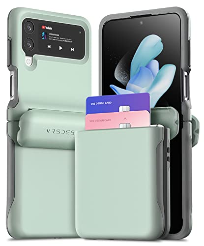 Vrs Design Terra Guard Modern Go Phone Case For Galaxy Z Flip 4 5G (2022), Premium Modern Neat Style Spring-Loaded Hinge Cover Wallet Case (Marine Green) #TOP15