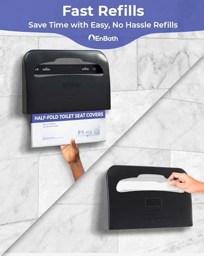 Enbath 2TSCD-BLACK Commercial Toilet Seat Cover Dispenser Wall Mount thumb #5