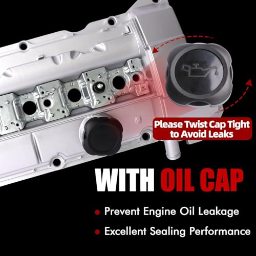 Image of MITZONE Valve Cover Kit Compatible with BMW 328i 328is 323i 323is 528i M3 Z3 M Roadster 2.5L 2.8L 3.2L 1996-2000 Replace 11121703341, with Oil Cap Gasket & Bolts, White Aluminum Valve Cover