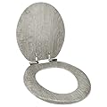 Ginsey Home+Solutions Distressed Grey Wood Round Toilet Seat 12015