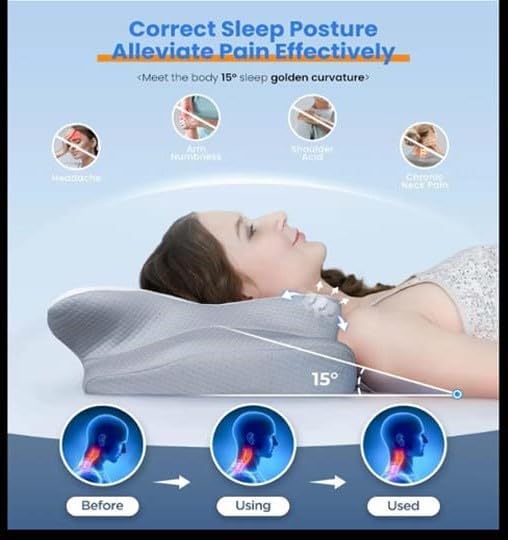 Miniatura 3 de Almohada refrescante para aliviar el dolor para el cuello, almohada cervical ajustable para dormir acogedor, almohadas ergonómicas de espuma