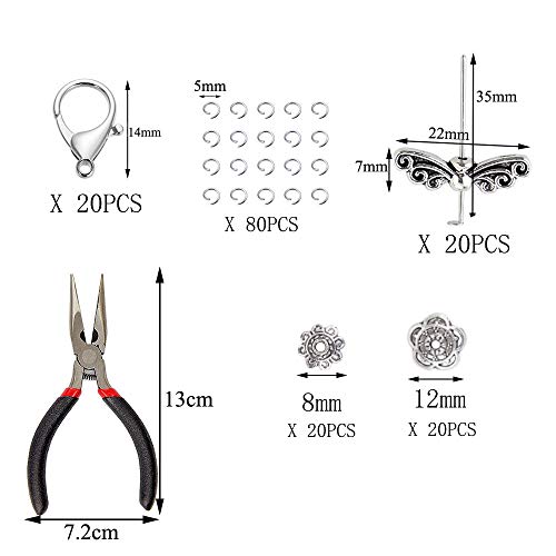 Nsiwem Hochzeit Taufe Anhänger Perlenengel Bastelset Set für Perlenengel Schutzengel Anhänger Perlenengel 20 Kits für Handmade DIY Engel Anhänger Selber Machen