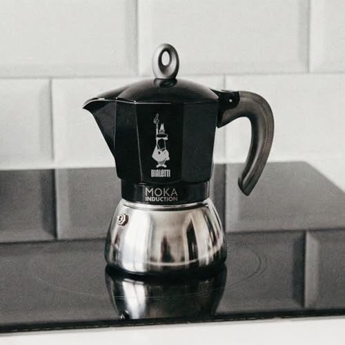 Foto von Bialetti - Moka Induction, Moka-Kanne, Geeignet für Alle Herdarten, 2 Tassen Espresso (100ml), Schwarz