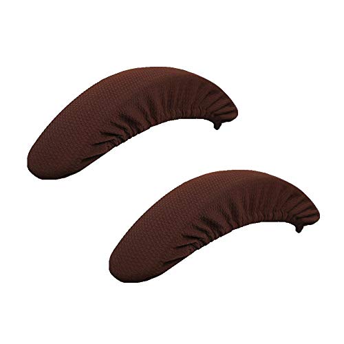 Iseedy Removable Washable Office Chair Armrest Slipcovers Covers Pads (Coffee)