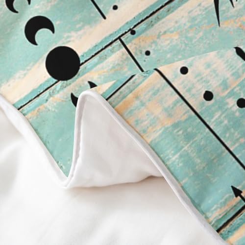 Housse de couette 140x200 coton supérieure parure lit bleu sarcelle - 6