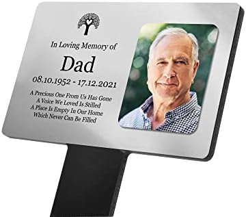 OriginDesigned Personalised Bereavement Gifts. Memorial Plaque With Photo, Gardens Ground Stake Or Grave Ornaments - Acrylic, Waterproof and Hard Wearing. Shipped Globally. (Custom)