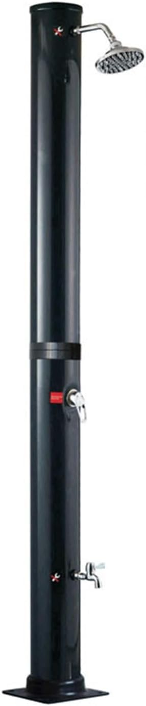 YAOJIA duchas Piscinas Exterior Ducha Solar For Exteriores, Gran Capacidad De Agua De 38 L/10 Galones con Cabezal De Ducha Y Grifo For Ducha De Pies, con Mezclador For Agua Fría Y Caliente, Negro