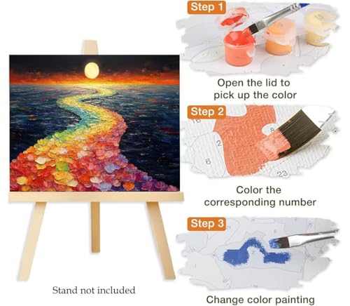 Kit pintura al oleo lienzo DIY para relajarse en casa pintando un atardecer de 50x60cm para adultos 6