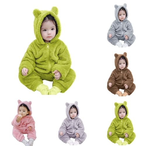 Baby Boys Girls Snowsuit Newborn Hooded Jacket Toddler Jumpsuit Coat Baby Furry Jumpsuit Infant (Khaki, 2-3 Years)