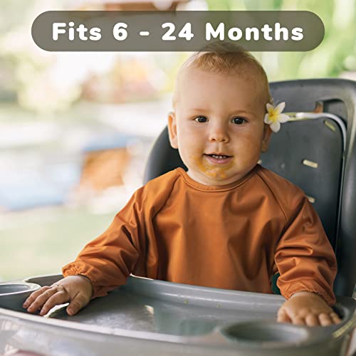 Flyangle Long Sleeve Baby Bib Outfit, 2 Pack Waterproof Smock, Machine Washable, 6 Months - 2 Years Old #TOP6
