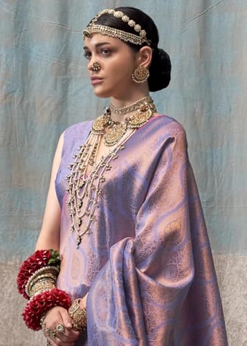 Image of SWORNOF Women's kanjivaram banarasi silk saree for Patola festival Wedding silk with rich pallu Design sarees for women with blouse piece