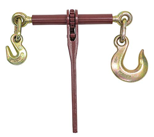 Image of Mytee Products 5 /16 inch - 3 /8 inch Heavy Duty Ratchet Load Chain Binder w /Grab Hook on one Side, 1 /2 inch Slip Hook on Other Side - 6,600 Lbs Working Load Limit (4 Pack)