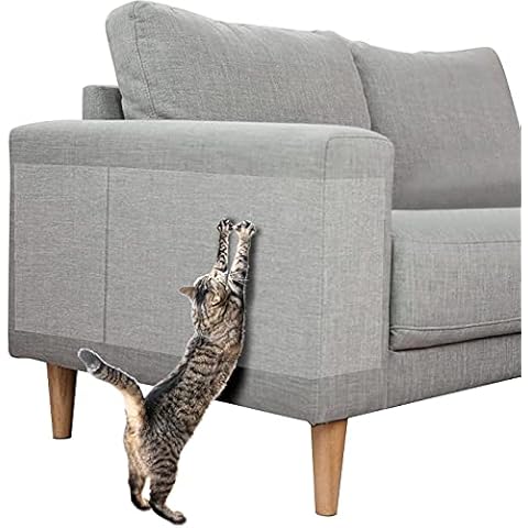 Double Sided Scratch Furniture Protectors from Cats, 10 Pack(14" L 10" W + 14" L 6" W), Anti Cat Scratching Deterrent Tape, Cat Couch, Scratch Protection Tapes for Pet, Clear Training Tape Cover