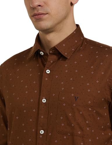 Image of Van Heusen Casual Printed Shirt for Men| Premium Cotton| Full Sleeves| Slim Fit |Breathable Fabric