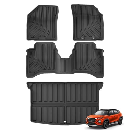 ZUNDUO スズキ 新型 フロンクス専用 3Dフロアマット+ラゲッジマット FRONX フロア マット セット 純正 運転席 助手席 後部座席 2024年10月～現行 フロンクス WDB3S WEB3Sマット フロアマット トランクマット カーペット カーマット カバー TPE素材 防水 抗菌効果 滑り防止 耐汚れ 右ハンドル専用 保護パーツ アクセサリー 4PCS